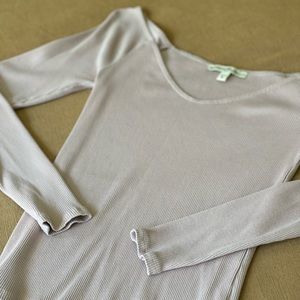 Express Ribbed Blush Long Sleeve Shirt